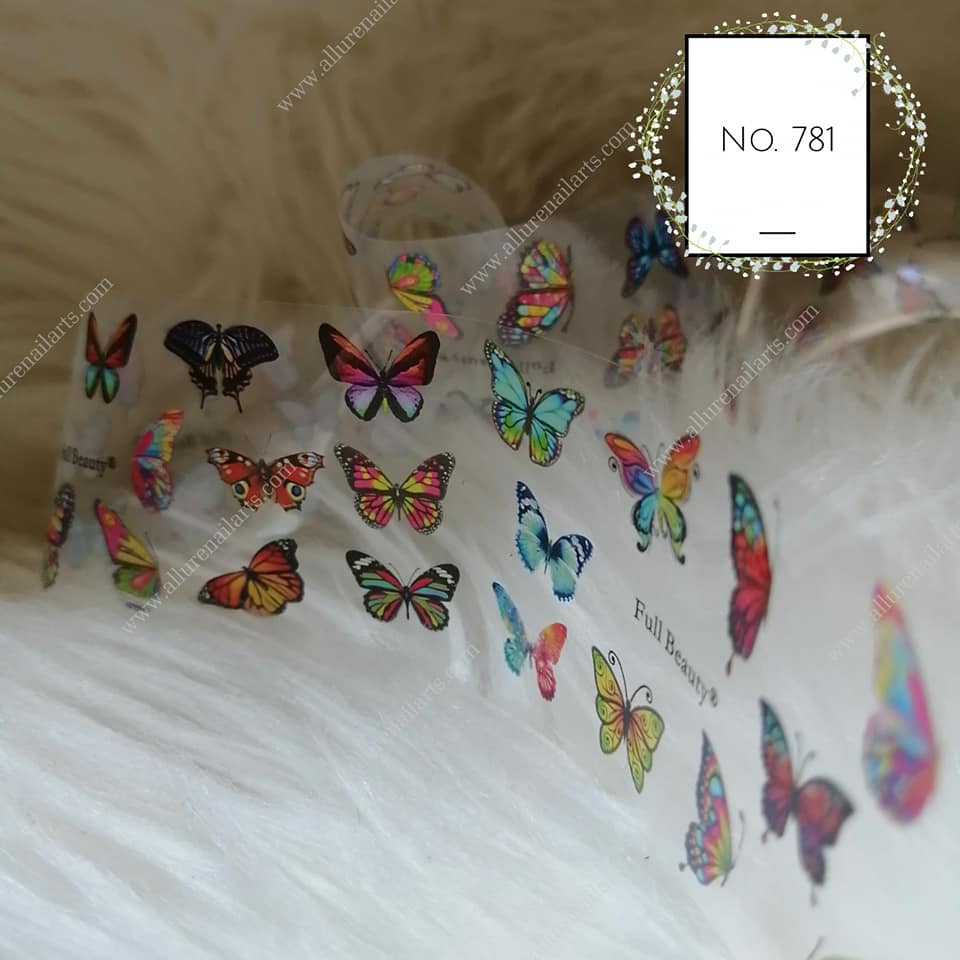 Butterfly Print Foil Nail Transfer