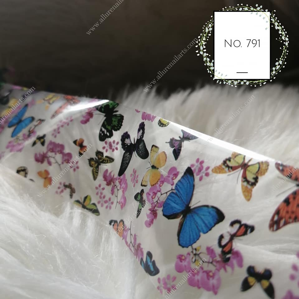 Butterfly Print Foil Nail Transfer