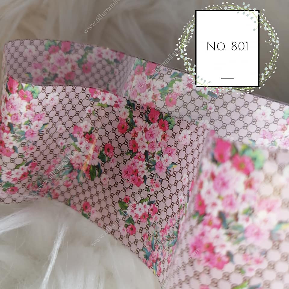 Floral Flower Foil Nail Transfer