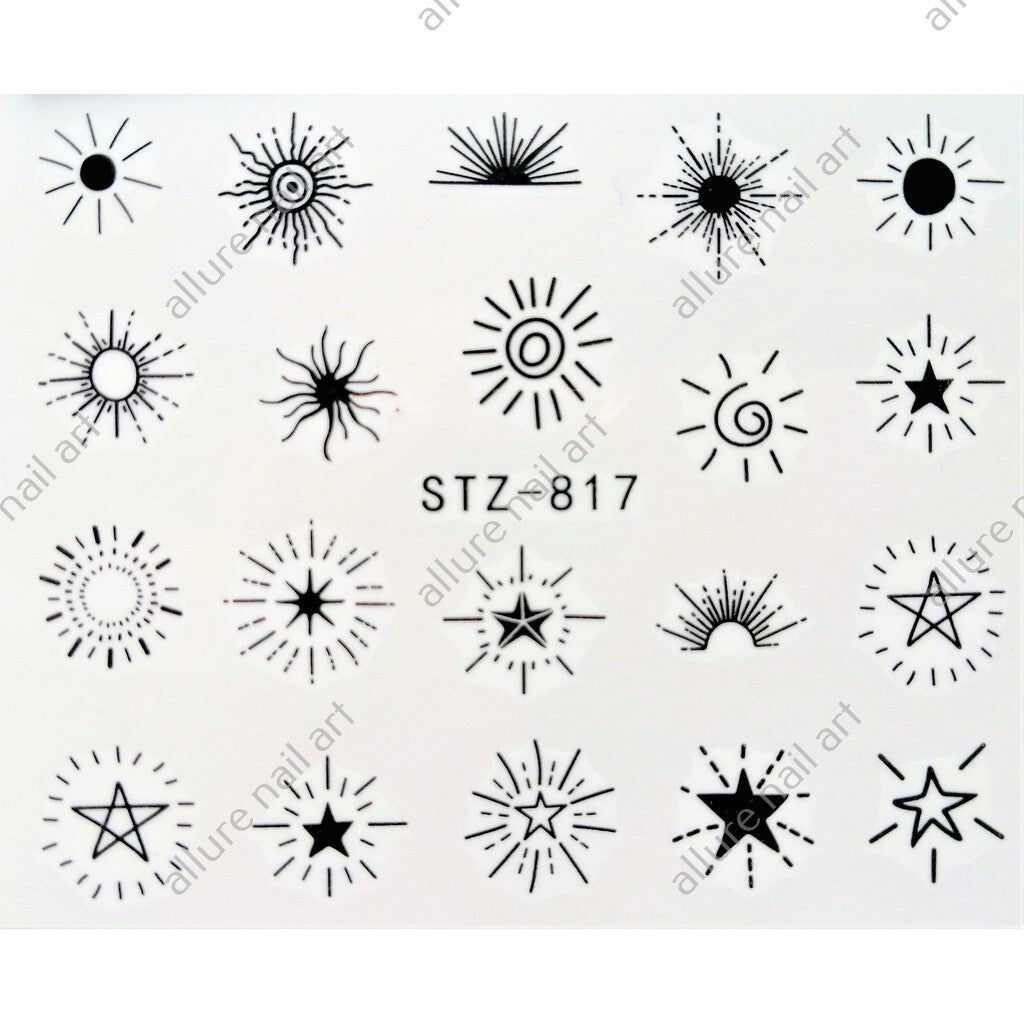 Sun Stars Geometric Nail Decal