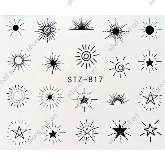 Sun Stars Geometric Nail Decal