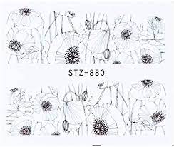 Flower Geometric Nail Decal STZ880