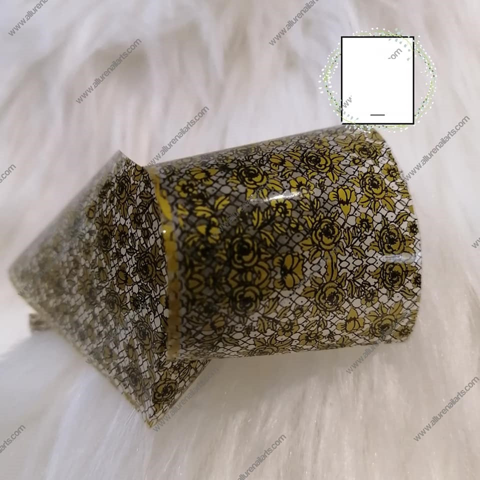 Gold Black Geometric Foil Nail Transfer