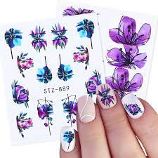 Flower Geometric Nail Decal STZ889
