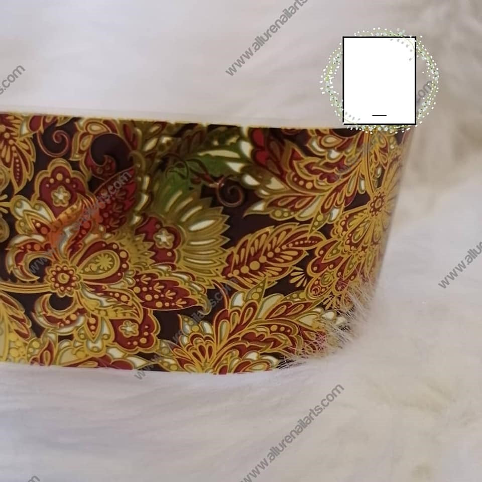 Oriental Floral Flower Gold Foil Nail Transfer