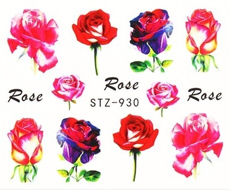 Rose Flower Nail Decal