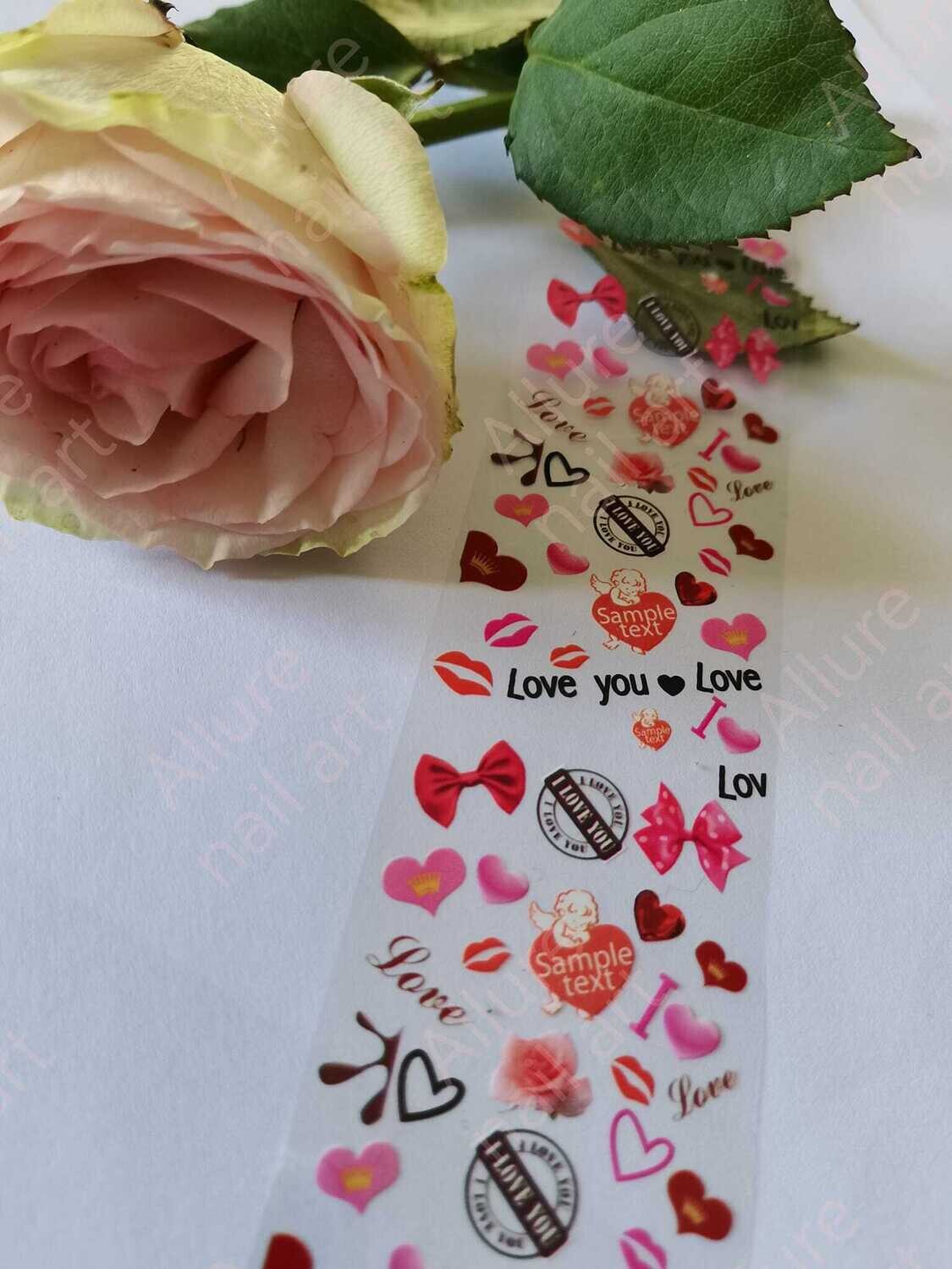 Love Valentine Foil Nail Transfer