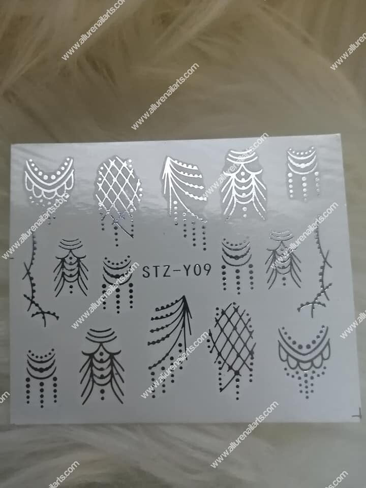 Silver Metallic Lace Nail Decal