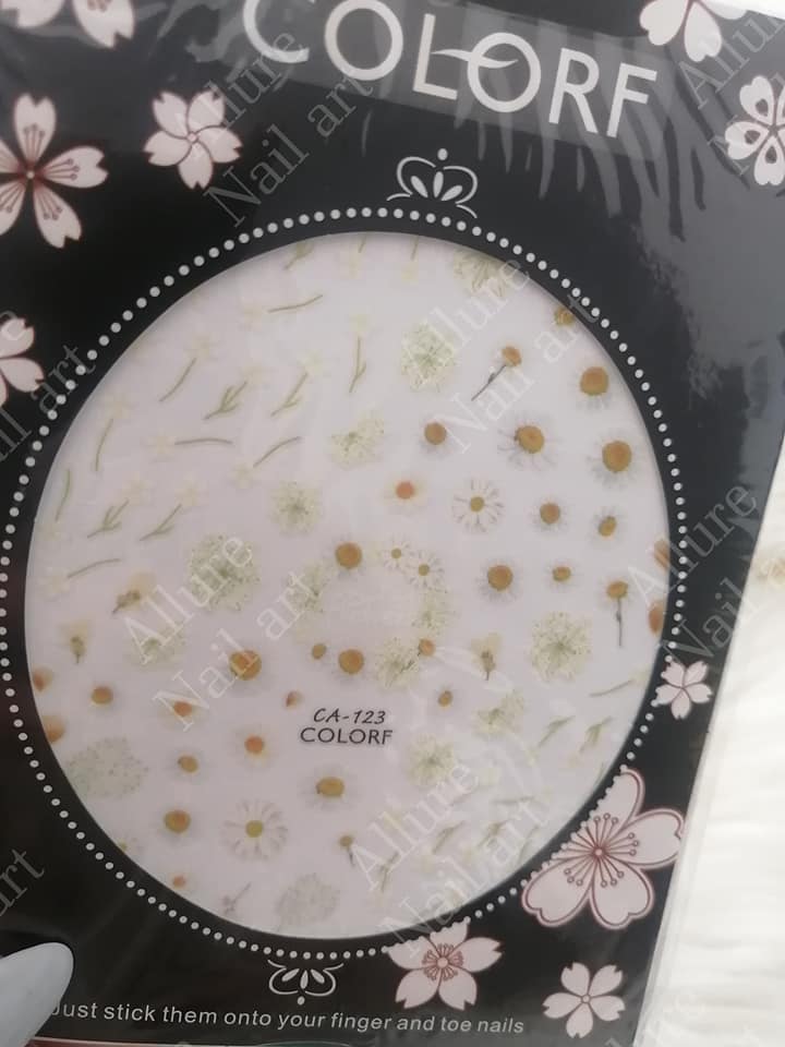 Flower Daisy Leaves Leaf Water Color Lady Nail Sticker