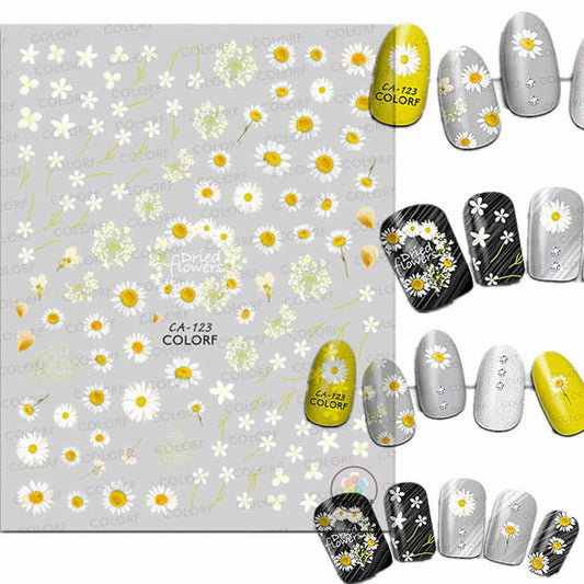 Flower Daisy Leaves Leaf Water Color Lady Nail Sticker
