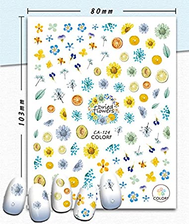Flower Daisy Leaves Leaf Water Color Lady Nail Sticker