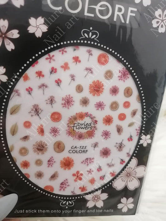 Flower Daisy Leaves Leaf Water Color Lady Nail Sticker