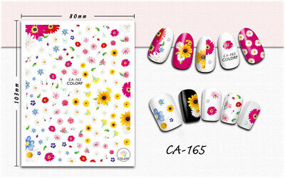 Flower Daisy Leaves Leaf Water Color Lady Nail Sticker
