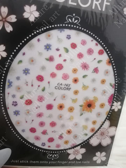 Flower Daisy Leaves Leaf Water Color Lady Nail Sticker