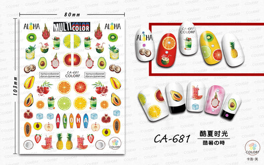 Fruit Grape Berries Drinks Desert Cherries Flower Nail Sticker