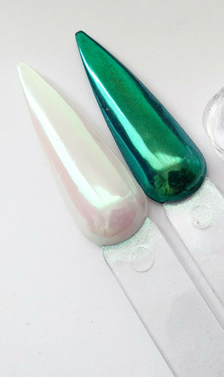 Green Chrome Nail Powder