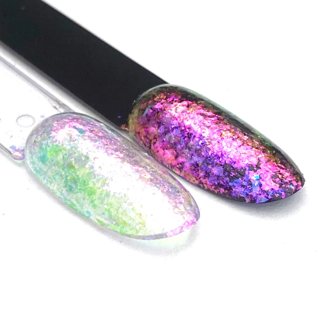Iridescent Flakes Glitter Chrome