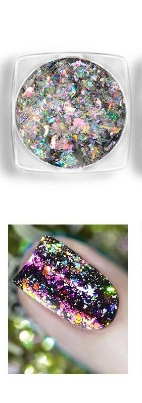 Iridescent Flakes Glitter Chrome