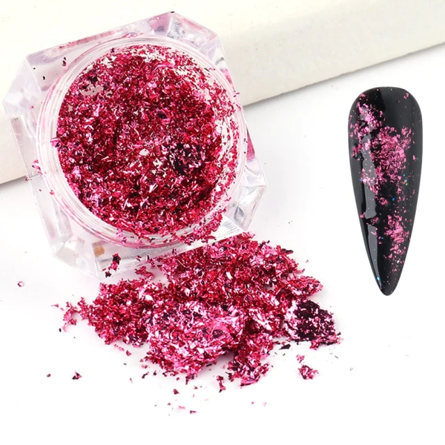 Pink Flakes Foil Chrome