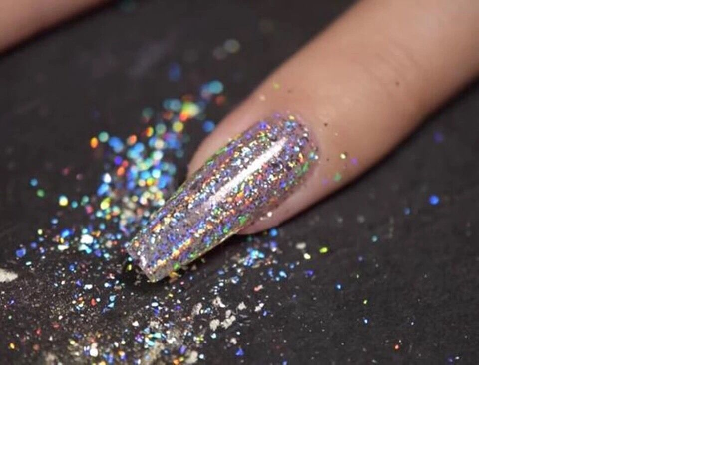 Silver Flakes Halo Glitter Chrome