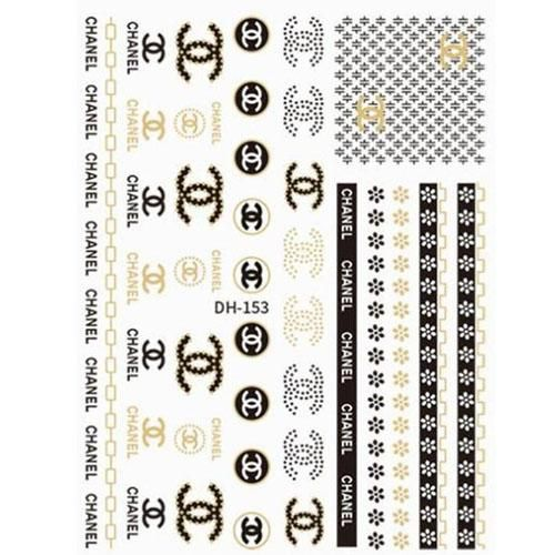 Fashion Design Brand Text Geometric Nail Sticker