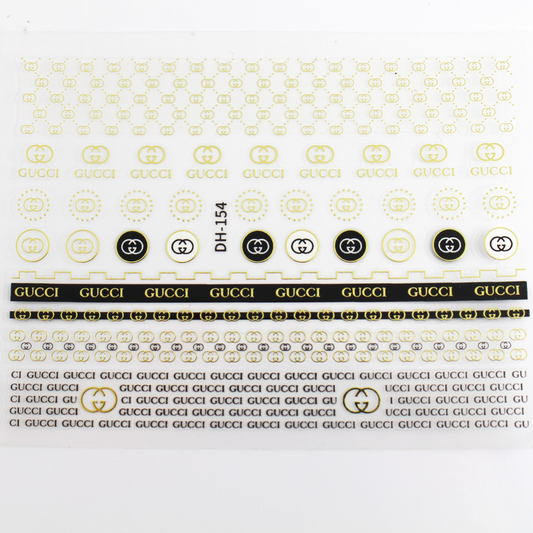 Fashion Design Brand Text Geometric Nail Sticker