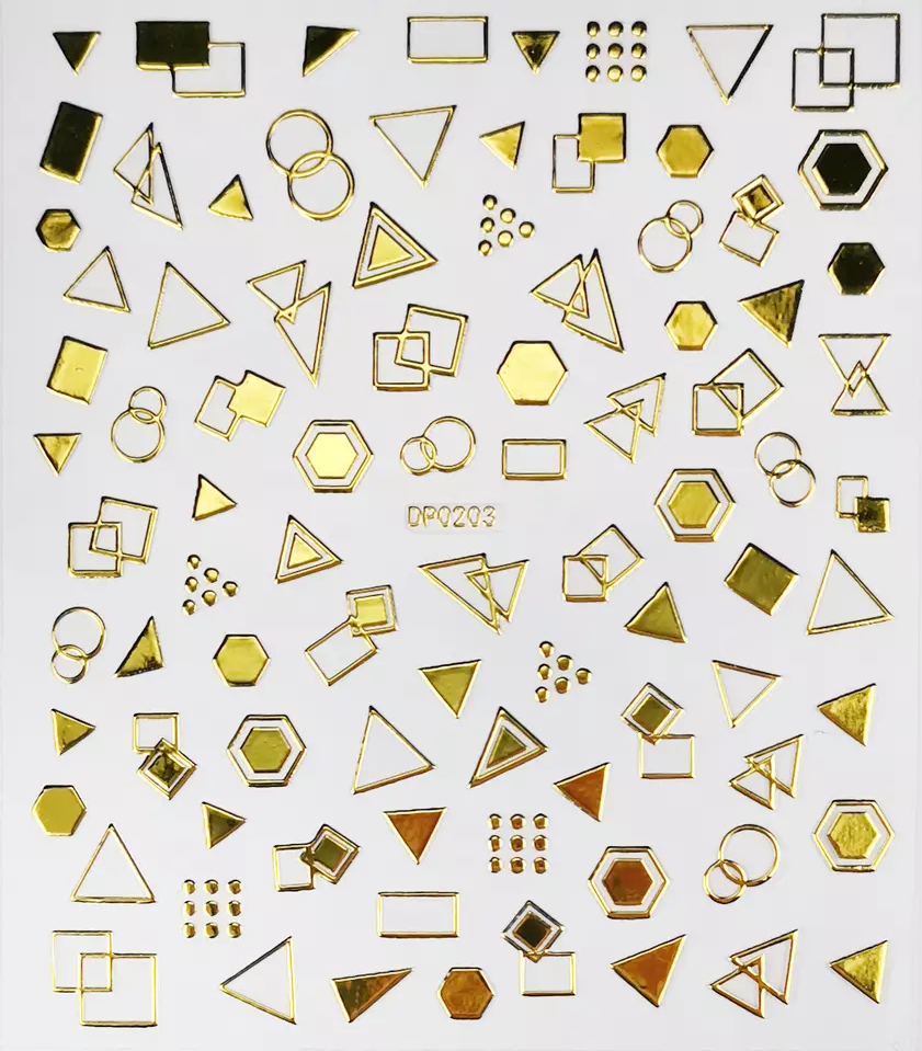 Gold Geometric Abstract Nail Art Sticker