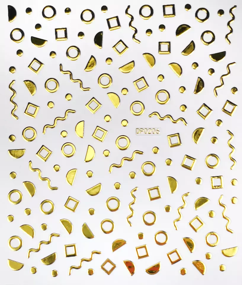 Gold Geometric Abstract Nail Art Sticker