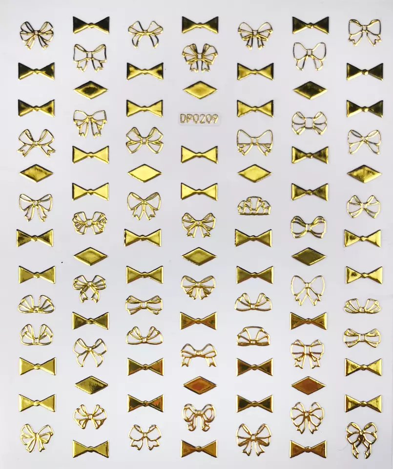 Gold Geometric Abstract Nail Art Sticker