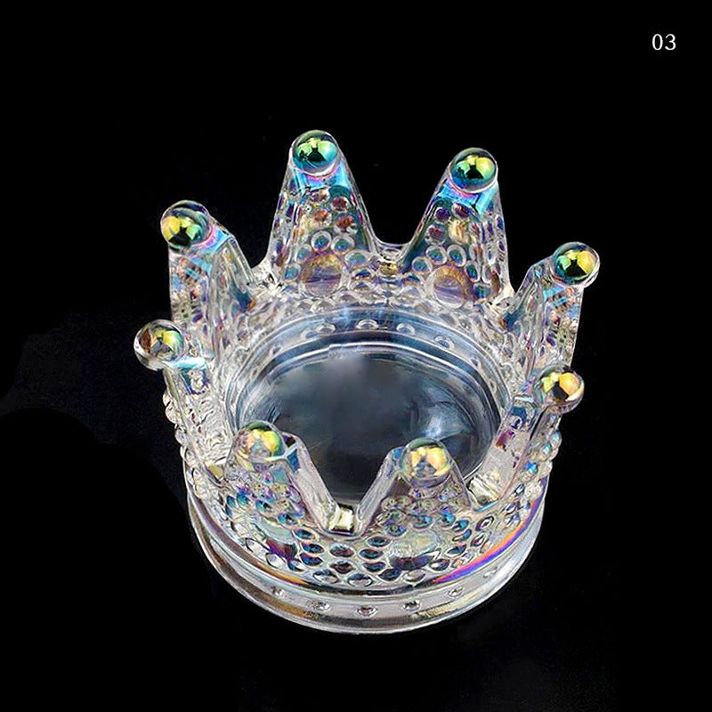 Crystal Crown Brush Holder Prop Nail Liquid Container
