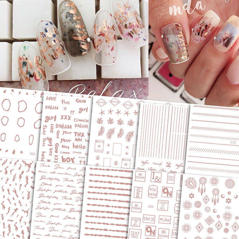 Words Text Script Nail Art Sticker