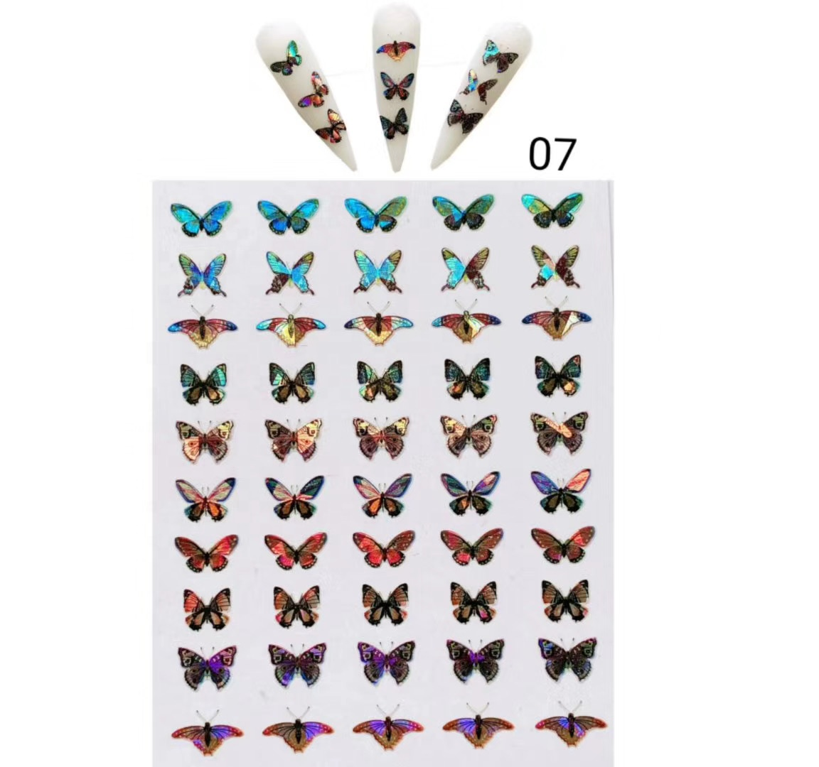 Holographic Butterfly Nail Art Sticker