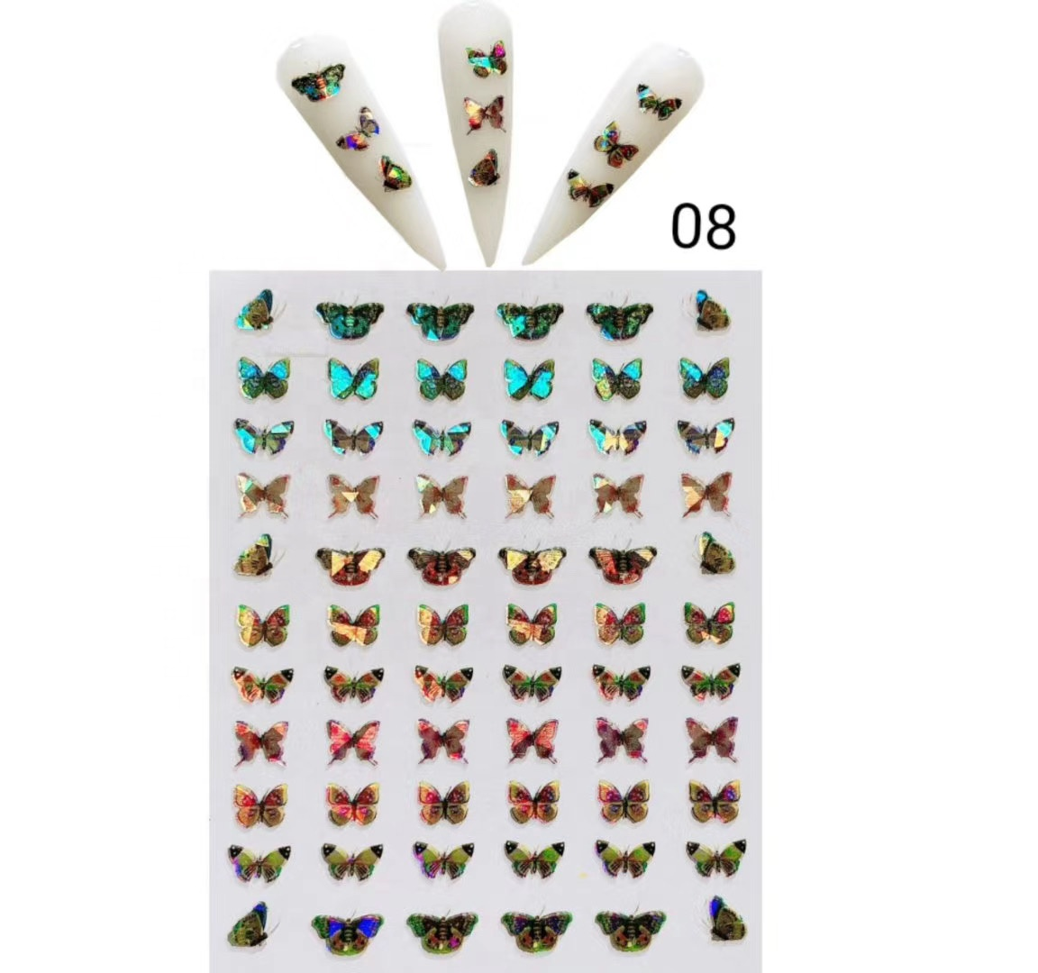 Holographic Butterfly Nail Art Sticker