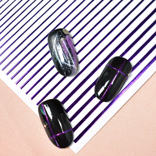 Purple Line Nail Art Sticker