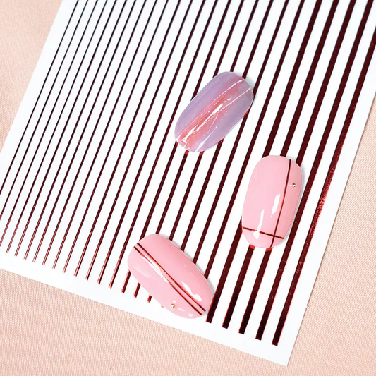Red Line Nail Art Sticker