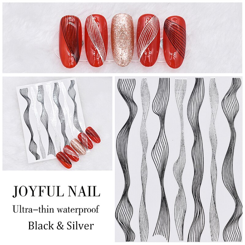 Waves Line Nail Art Sticker