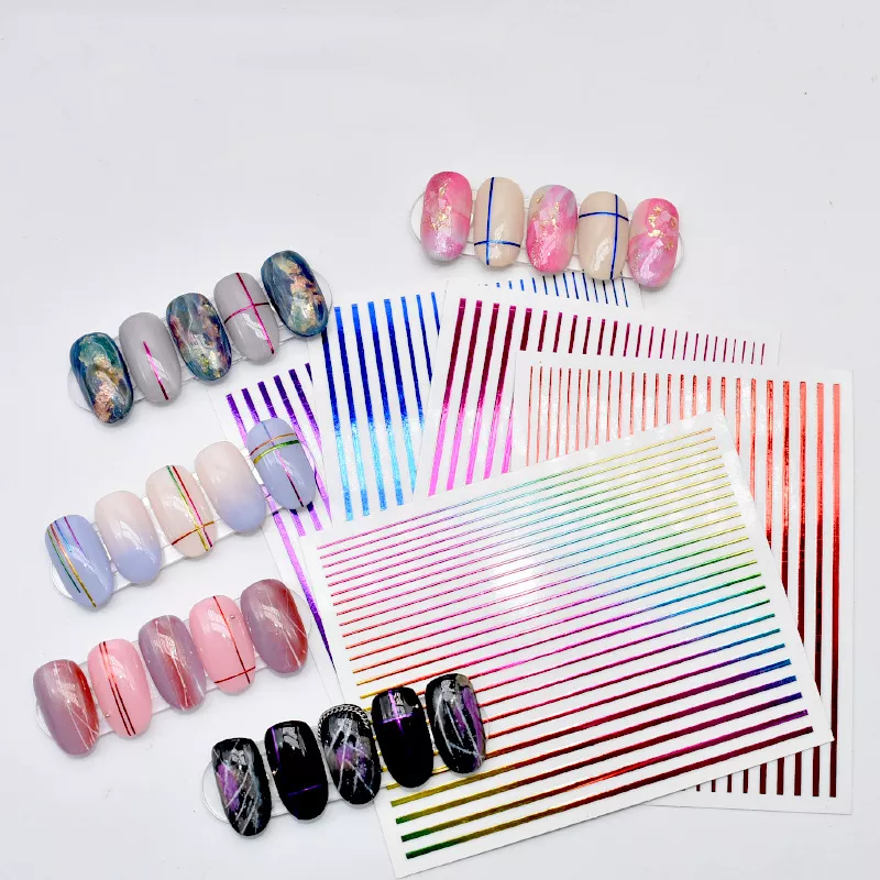 Silver Line Nail Art Sticker
