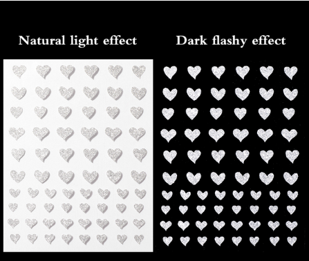 Reflective Hearts Nail Art Sticker