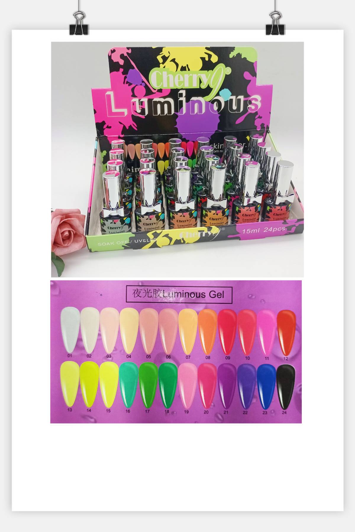 Cherry Luminous colours gel 24pcs