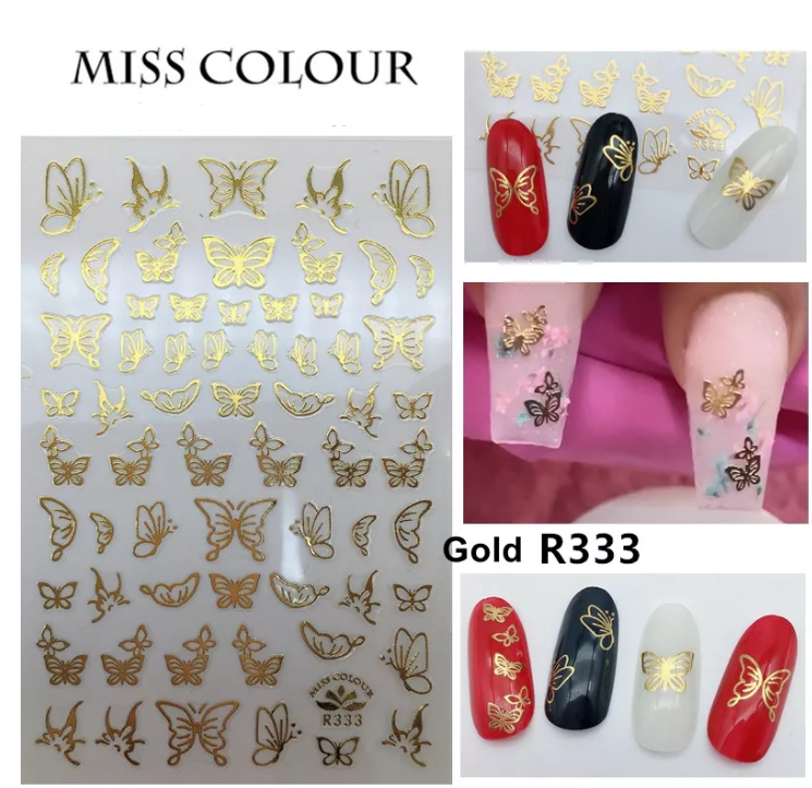 Gold Butterfly Nail Art Sticker