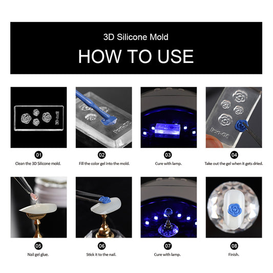 UV Gel Acrylic Mixed Shapes Template Nail Art Mold DIY Manicure 3D Silicone