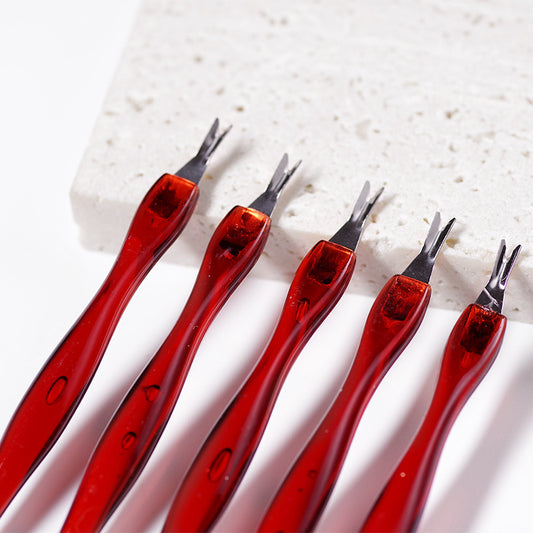 Nail Dead Skin Remove Cuticle Fork - Brown