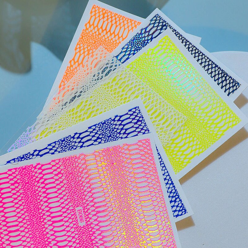 Rainbow Colorful Animal Snake Skin Nail Sticker