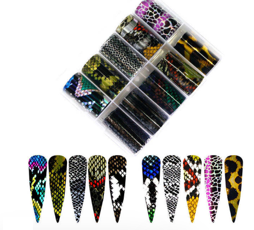 Snake Skin Nail Art Foil Set Box