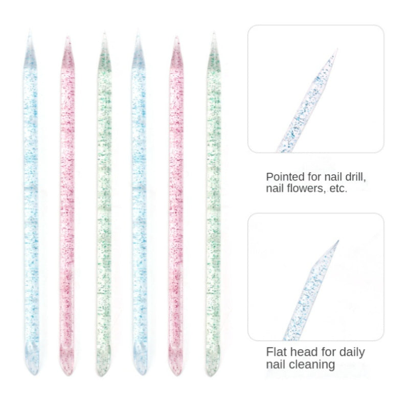 Reusable Double-head Crystal Cuticle Pusher Cuticle Removal Tool 5pcs