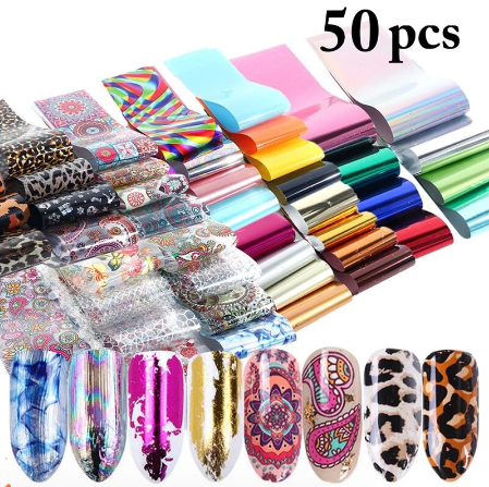 Various Nail Art 50pcs Foil Set