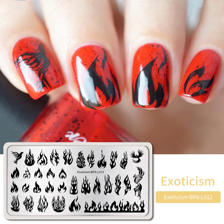 Flames Born Pretty Plastic Stamping Plate BPXL012