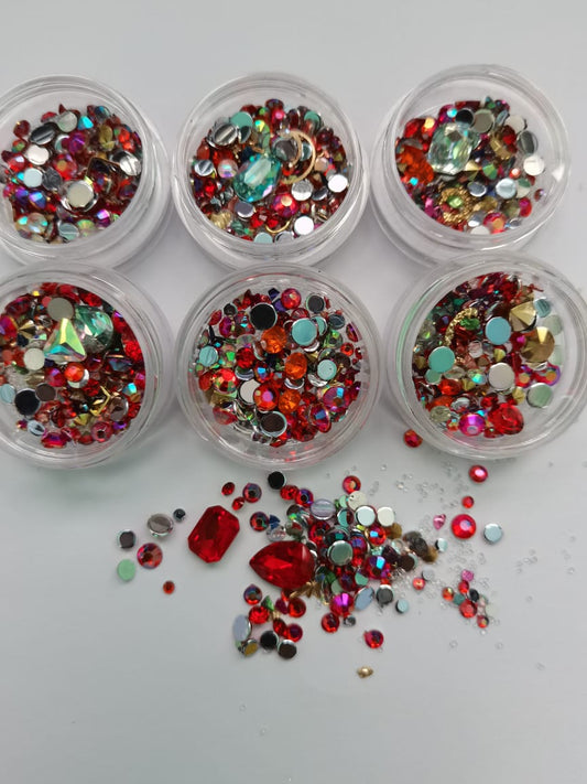TR03 red rhinestone mix