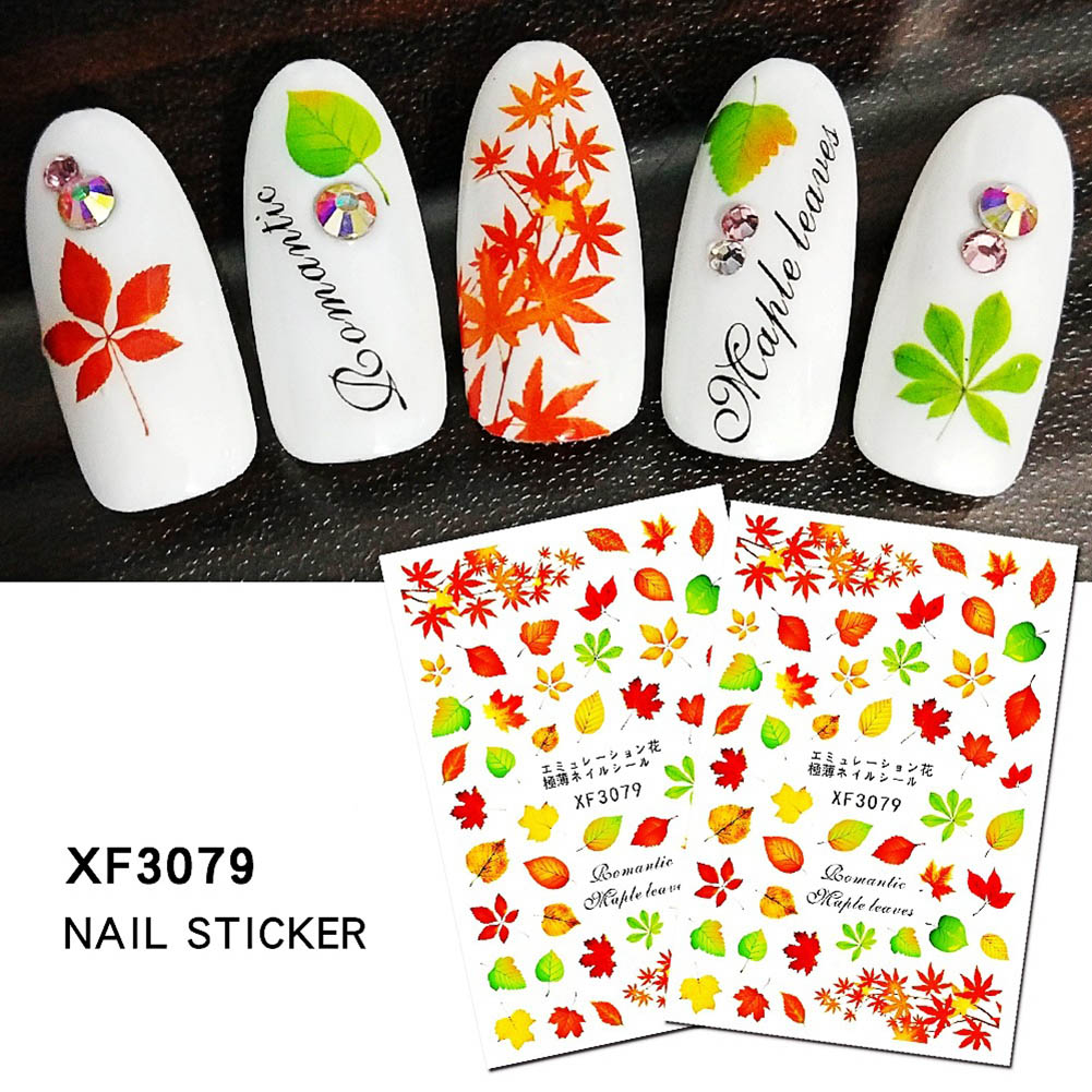 Flower Leaves Abstract Nail Art Sticker