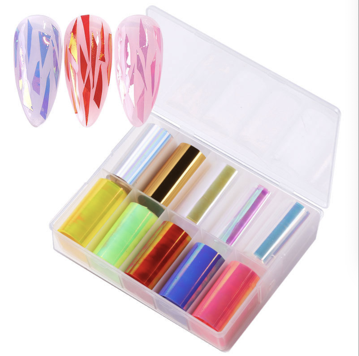 Angel Broken Glass Nail Art Foil Set Box